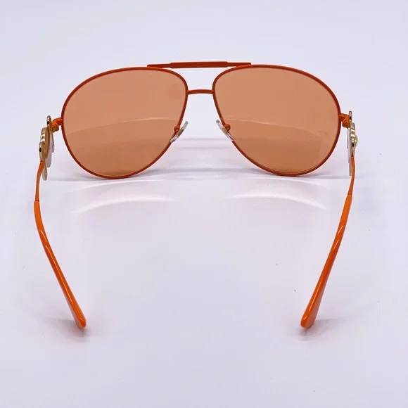 NEW VERSACE VE2249 1485/74 AVIATOR SUNGLASSES VERSACE MOD 2249 ORANGE AVIATOR - Picture 11 of 15